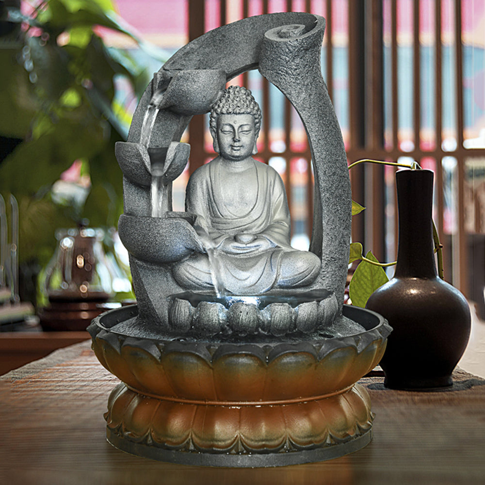 Westin Home Garden Water Feature, Tabletop Buddha Decoration Zen Meditation  Fountain