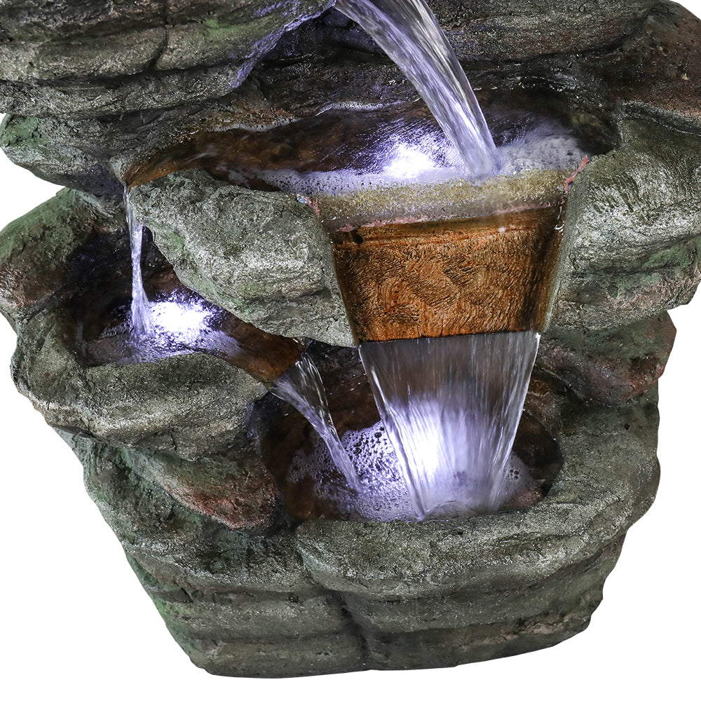 Westin Fountain 48" Tall Outdoor 6-Tier Amazonian Rainforest Waterfall Fountain with 30 LED LightsGPF220048