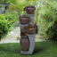 Westin Fountain 33" Tall Cascading Rustic Bowls Fountain with LED Lights Yard Decoration