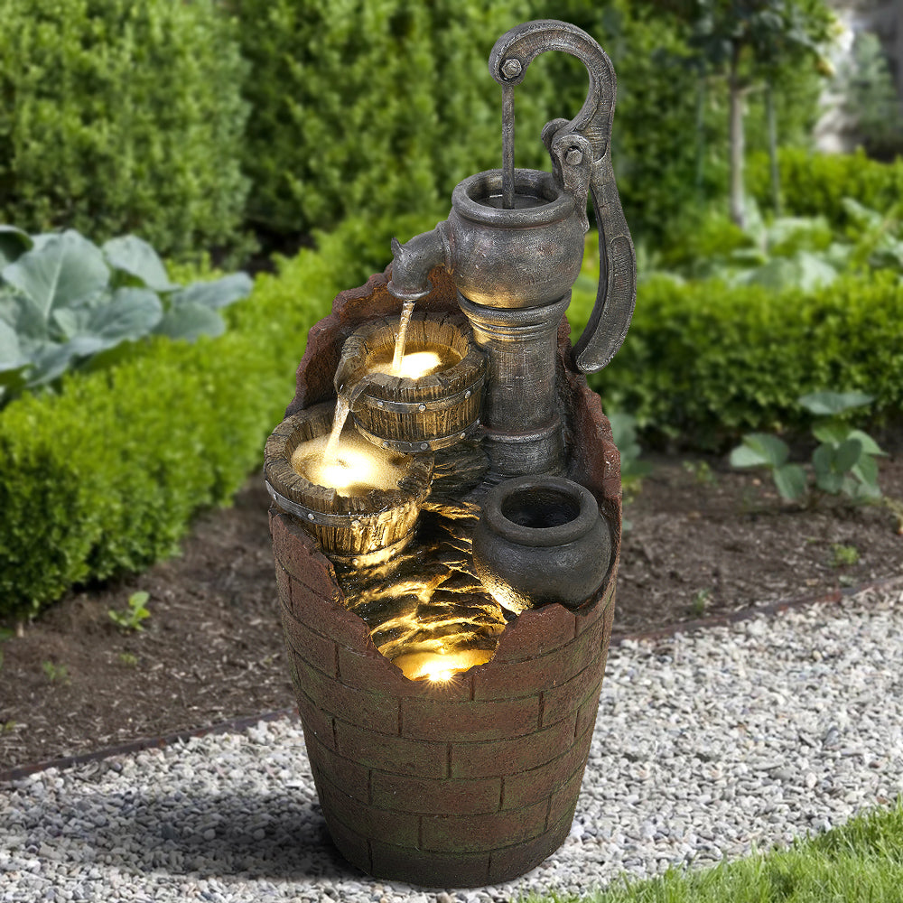 Westin Fountain 83" Long Outdoor Tiering Rocky River Stream Water Fountain with LED Lights