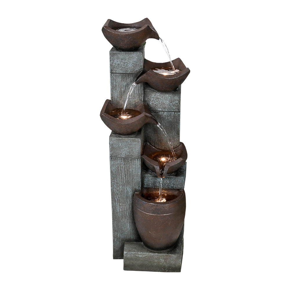 Westin Fountain 39" Tall Indoor/Outdoor Soothing 5-Tier Zen Fountain with LED LightsGPF210040