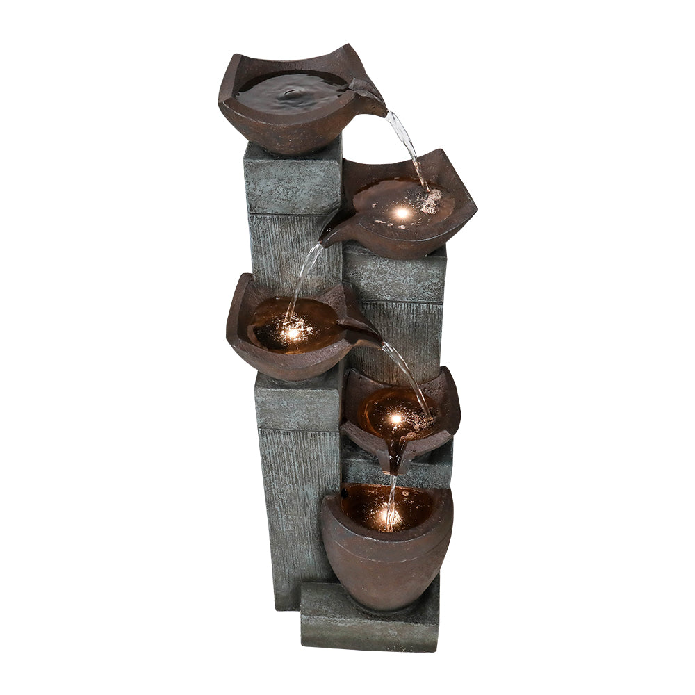 Westin Fountain 39" Tall Indoor/Outdoor Soothing 5-Tier Zen Fountain with LED LightsGPF210040