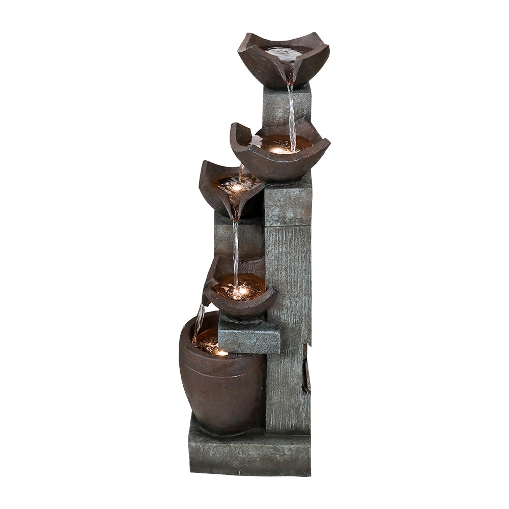 Westin Fountain 39" Tall Indoor/Outdoor Soothing 5-Tier Zen Fountain with LED LightsGPF210040