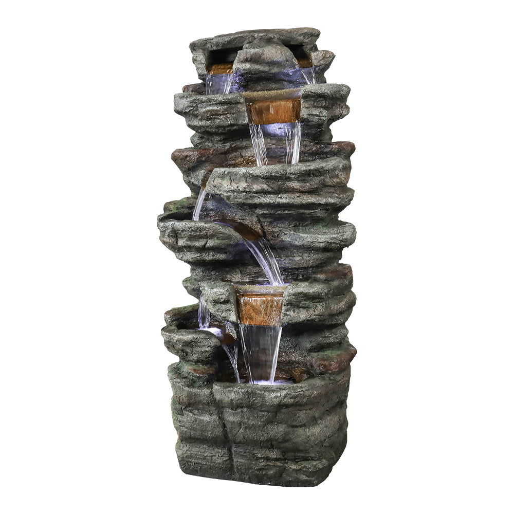 Westin Fountain 48" Tall Outdoor 6-Tier Amazonian Rainforest Waterfall Fountain with 30 LED LightsGPF220048