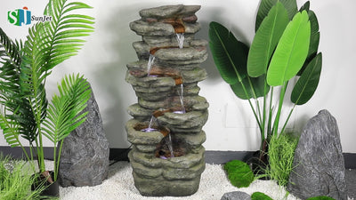 Westin Fountain 40-in H Resin Rock Indoor/Outdoor Fountain w/LED Light