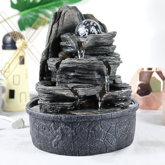 Westin Fountain 4-Tier Rockery Tabletop Fountain Cascading Fountain w/Led Light & Ball