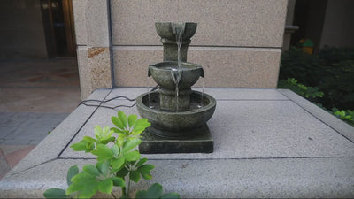 Westin Home Garden Water Feature, Indoor/Outdoor 3-tier Water Fountain