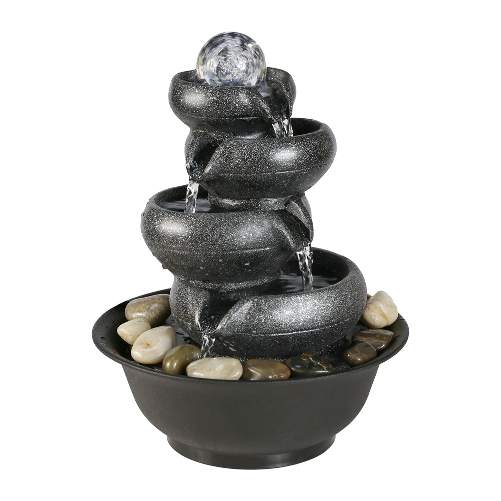 Westin Fountain 5-Tier Tabletop Water Fountain with Illuminated Crystal Ball Accent