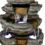 Westin Home Garden Water Feature, Indoor/Outdoor 5-tier Symmetry Large Water Fountain with Pump & Cool White Light