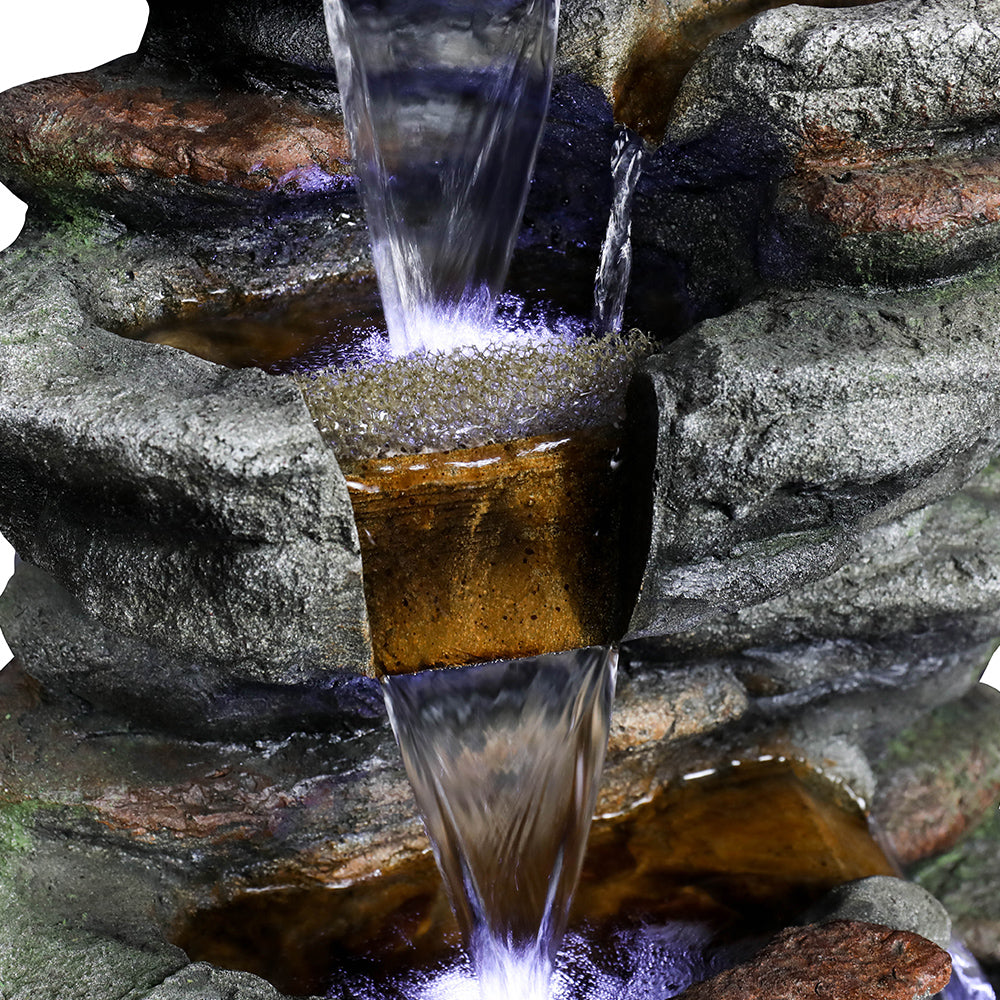 Westin Fountain 32.6" H Outdoor Resin waterfall Fountain w/Light 