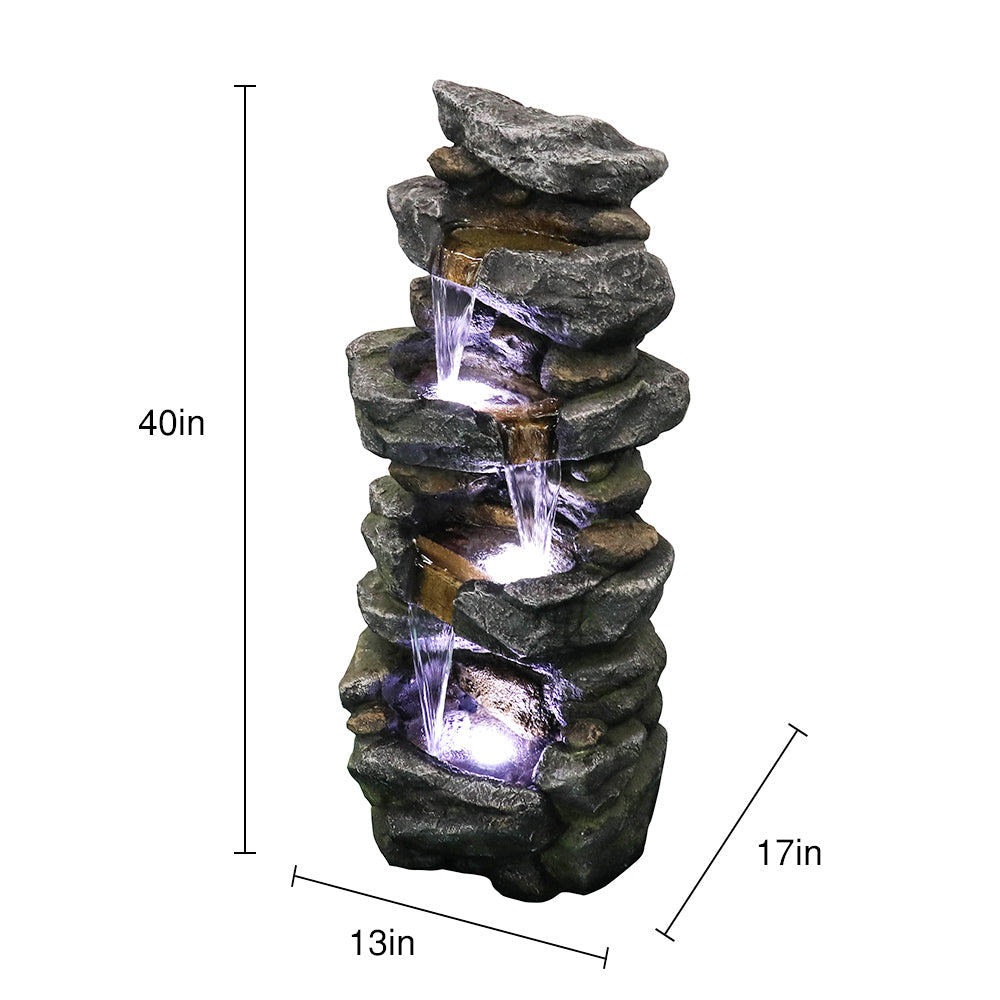 Westin Fountain 40-in H Resin Rock Indoor/Outdoor Fountain