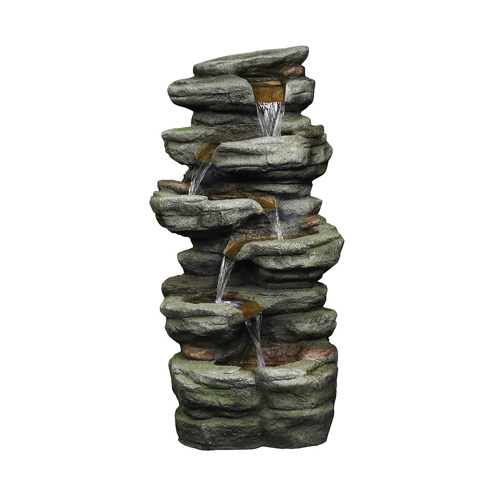 Westin Fountain 30.7in H 6-tier Rock Cascading WaterFountain w/LED Lights 