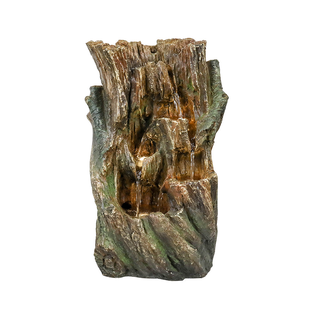 Westin Fountain 15.75" Tree Trunk Zen Waterfall Fountain w/LED Lights