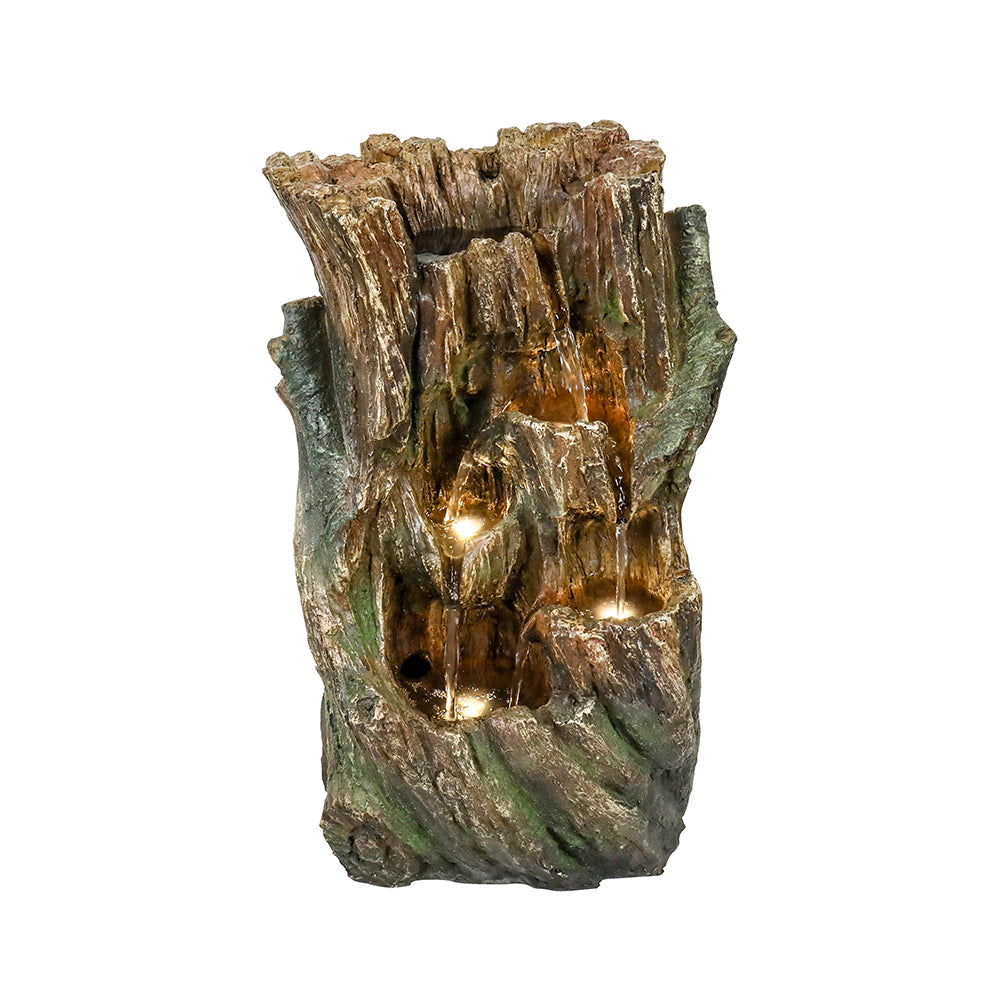 Westin Fountain 15.75" Tree Trunk Zen Waterfall Fountain w/LED Lights