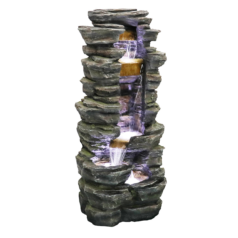 Westin Fountain 40-inch Outdoor Fountain with Lights Rockery Waterfall