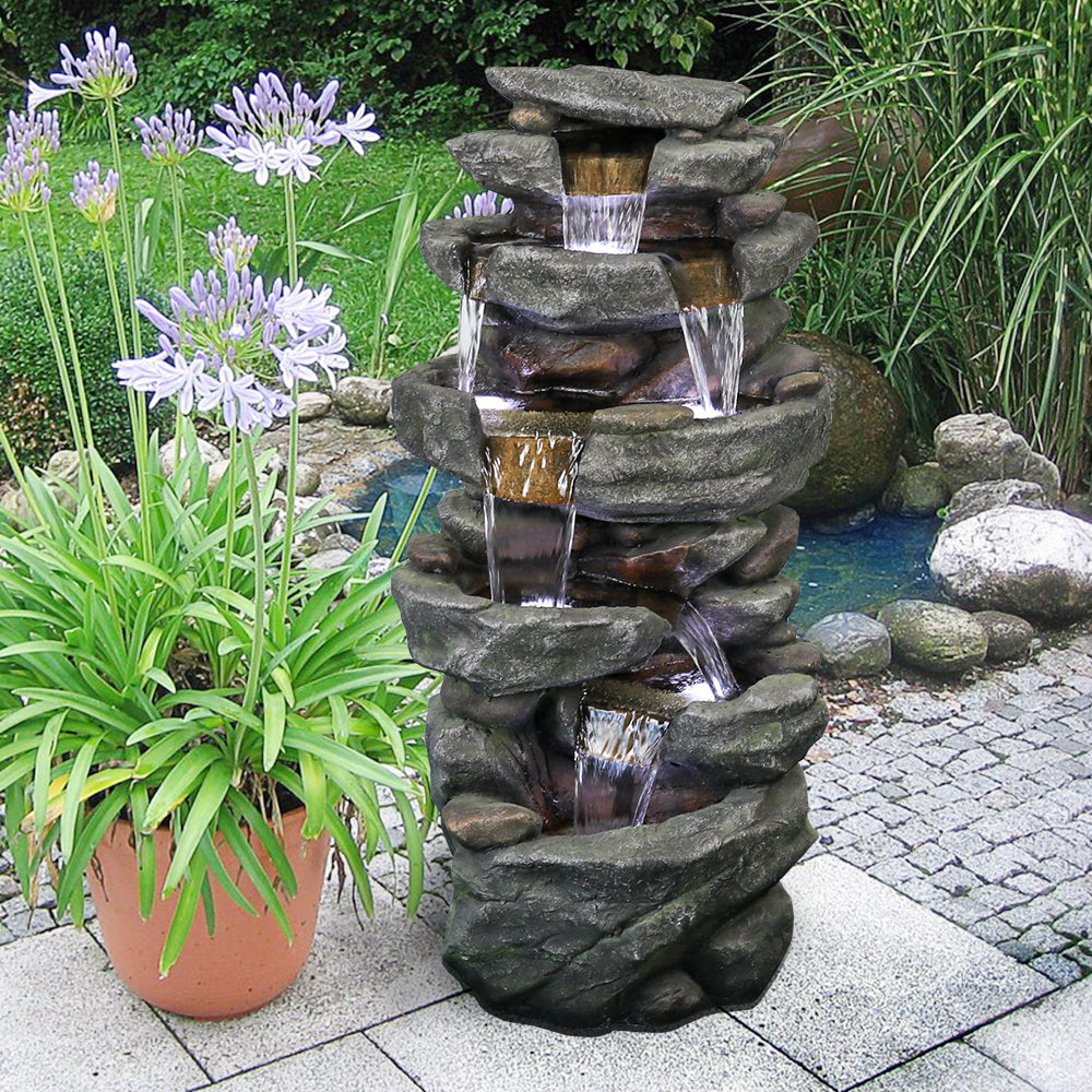 Westin Fountain 40.6" H Resin Rock Outdoor Water Fall w/LED Light.