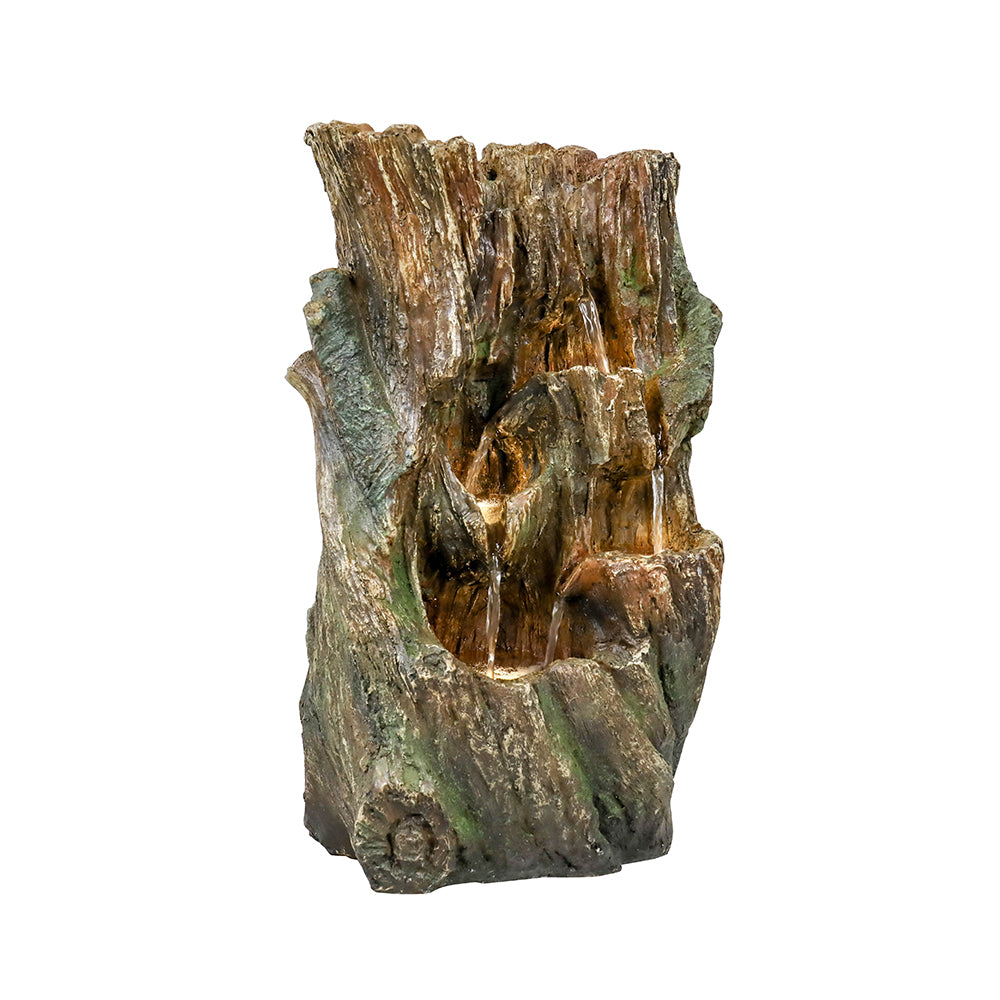 Westin Fountain 15.75" Tree Trunk Zen Waterfall Fountain w/LED Lights