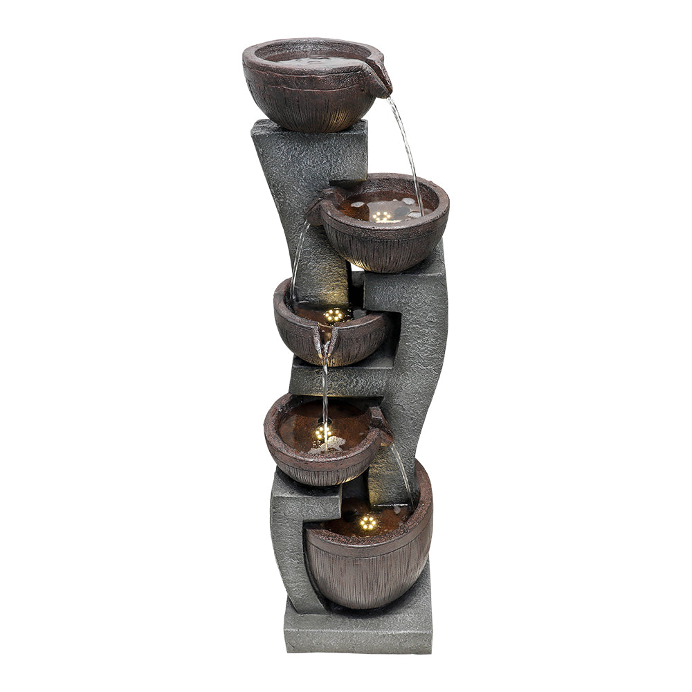 Westin Fountain 43.7-inch Outdoor 5-Tier Garden Fountain w/LED Lights 