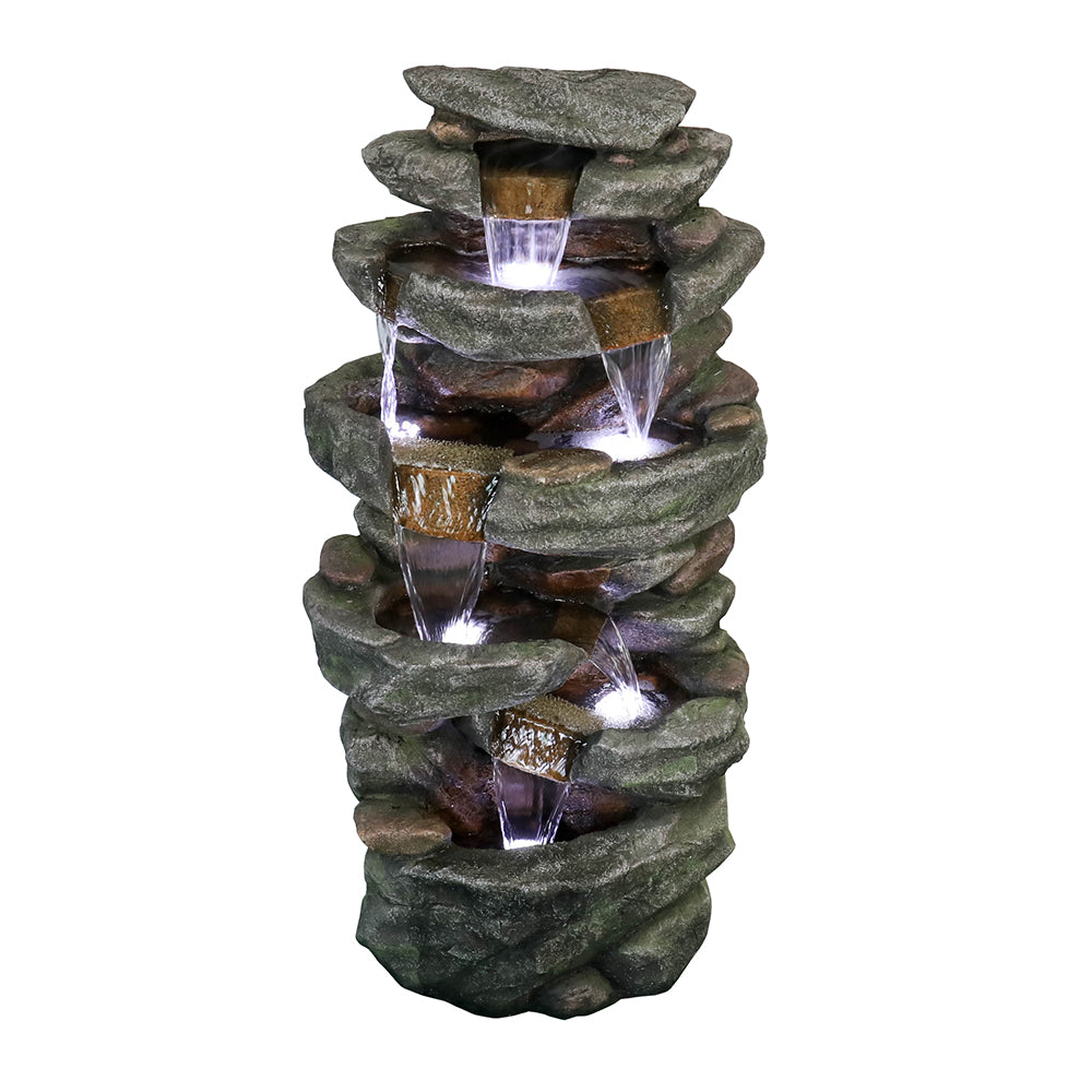 Westin Fountain 40.6" H Resin Rock Outdoor Water Fall w/LED Light.