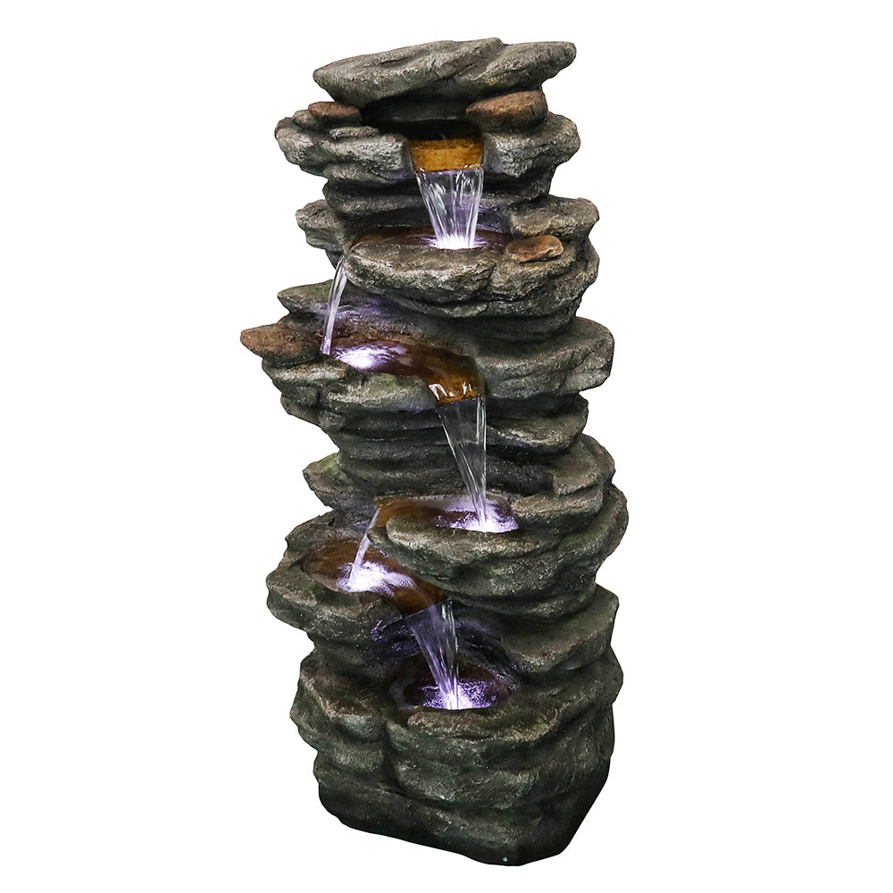 Westin Fountain 40-in H Resin Rock Indoor/Outdoor Fountain w/LED Light