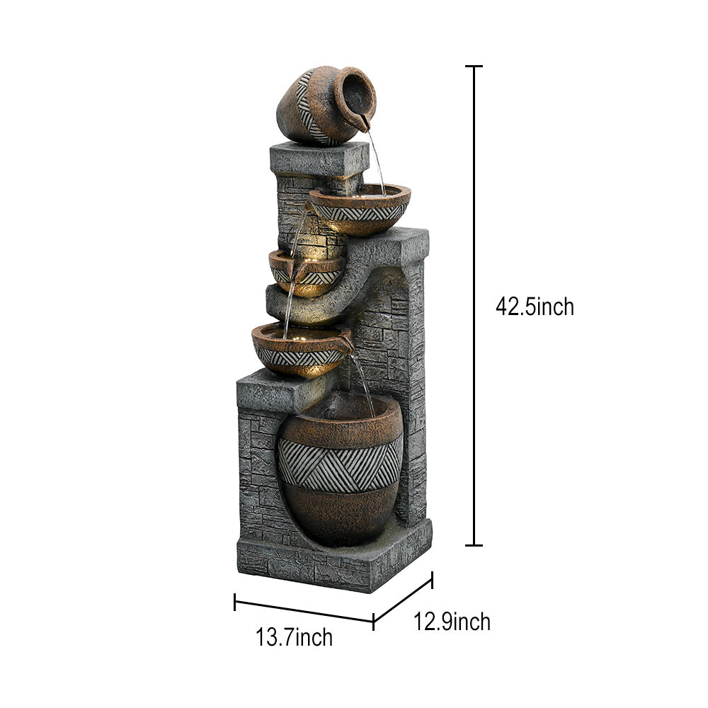 Westin Fountain Outdoor Water Fountain 5-Tier Cascading Waterfall 