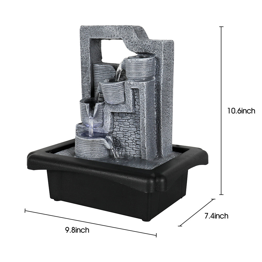 Westin Fountain 10.6inches Indoor 4-Tier Tabletop Fountain w/Led Light