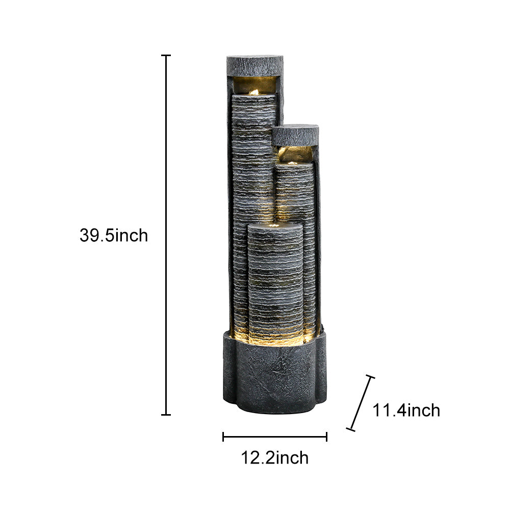 Westin Fountain 39.5-inch Garden Waterfall Fountain w/LED Lights 