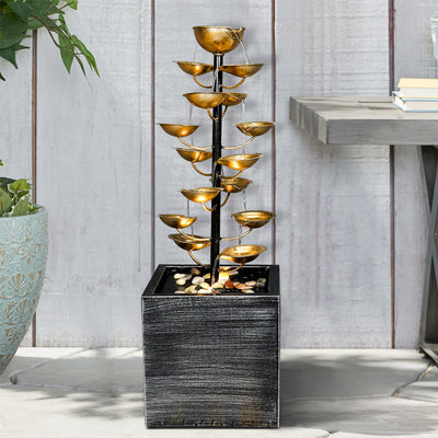 Westin Fountain 31.1inches Modern Metal Water Fountain w/LED Lights 