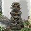 Westin Home Garden Water Feature, Indoor/Outdoor 5-tier Symmetry Large Water Fountain with Pump & Cool White Light