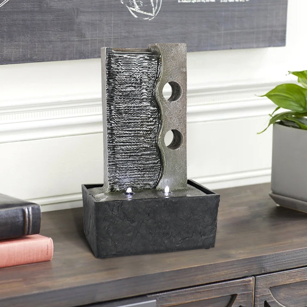 Westin Fountain Indoor Slate Tabletop Fountain w/LED Light Meditation Feature for Home