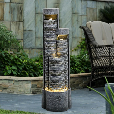 Westin Fountain 39.5-inch Garden Waterfall Fountain w/LED Lights 